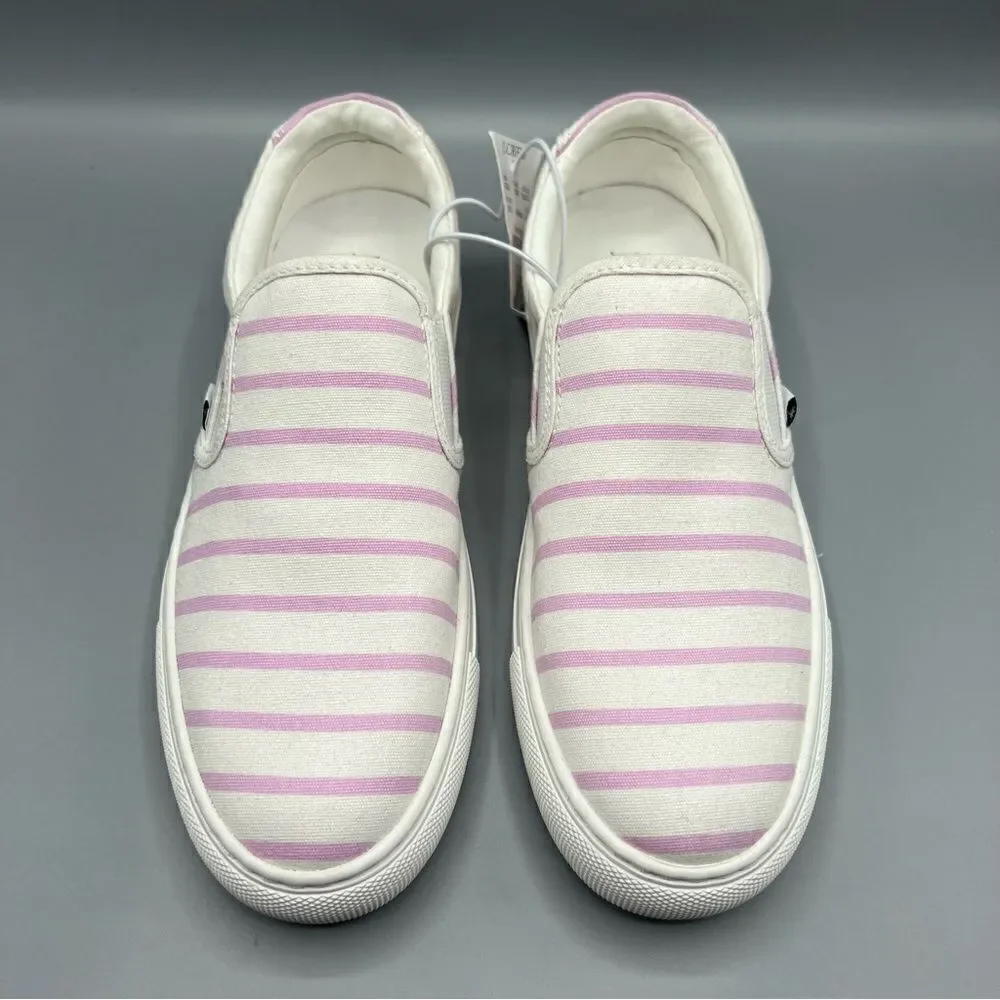 J. Crew Pink Stripe Road Trip Slip On Sneakers NWT
